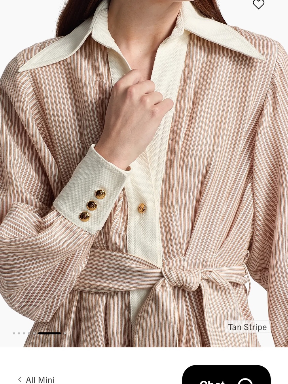 Zimmermann Hypnotic Tuck Striped Poplin Mini Shirtdress Zimm size 0 - Picture 4 of 10